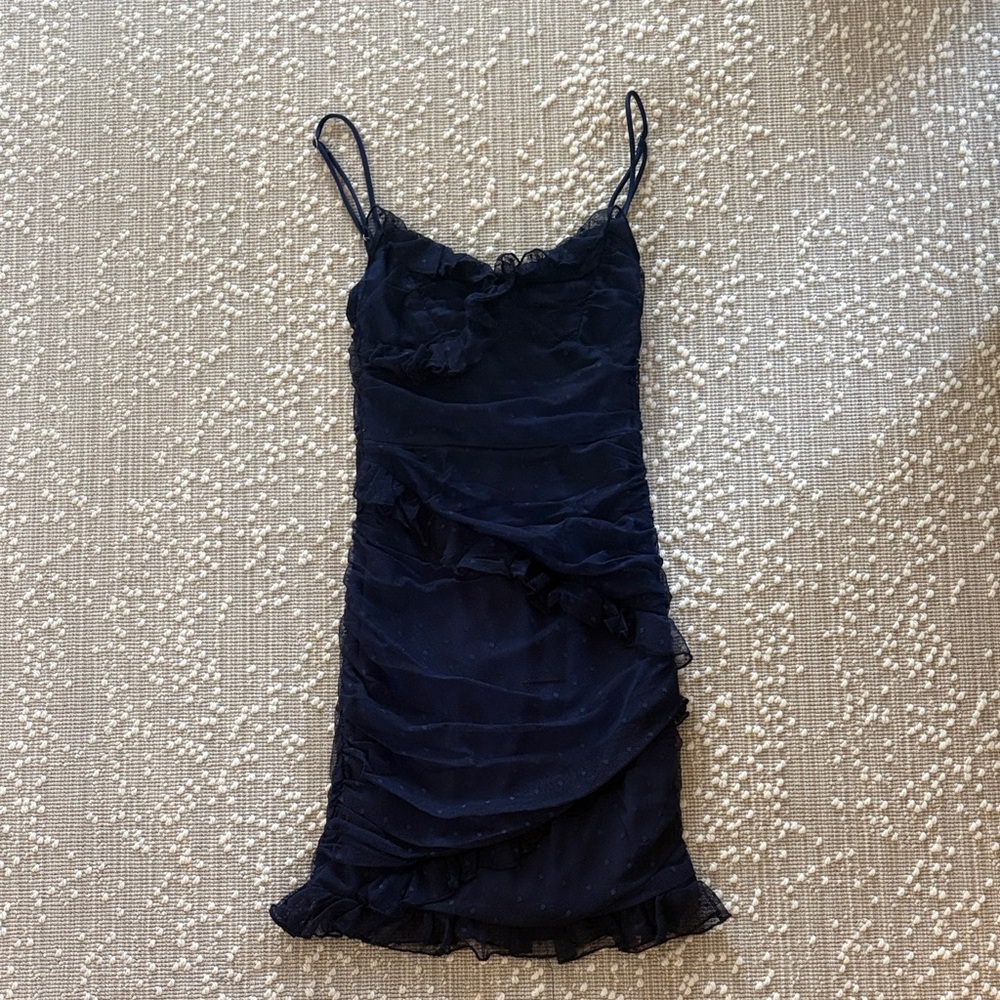 Lucy in the Sky Navy Ruffle Mini Dress
